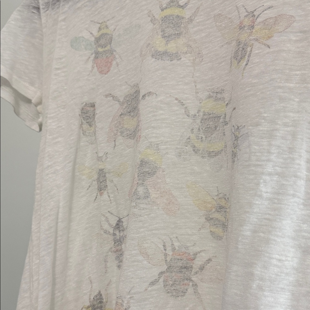 J. Crew White Bee Print Short Sleeve Tee - Picture 2 of 6